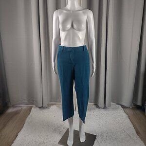 J. Crew Women's Teddie Cotton Blend Blue Cropped Pants Size 10
